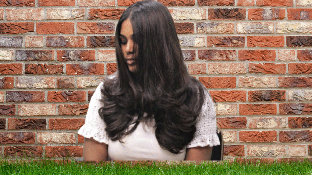 "Woman with smooth glossy hair – shiny hair tips for healthy locks"